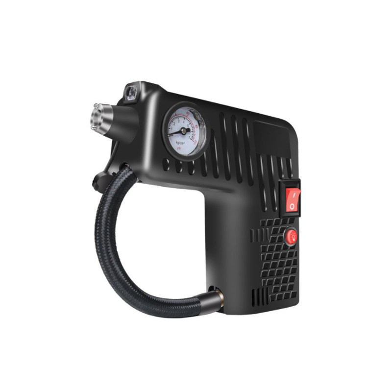 DC 12V Electric Portable Air Compressor Pump Small Tire Inflator 100 PSI Tyre Pressure Monitor 19 Cylinders for Car Motor Bike: Default Title