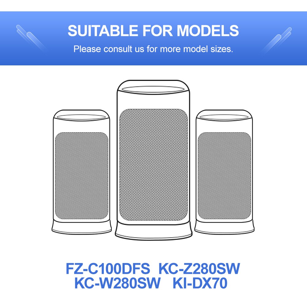 Wasbare Formaldehyde Actieve Kool Filter FZ-A51DFR FZ-200HFS voor Sharp FZ-C100DFS Z280SW KC-A50EUW KC-W380SW-W Luchtreiniger
