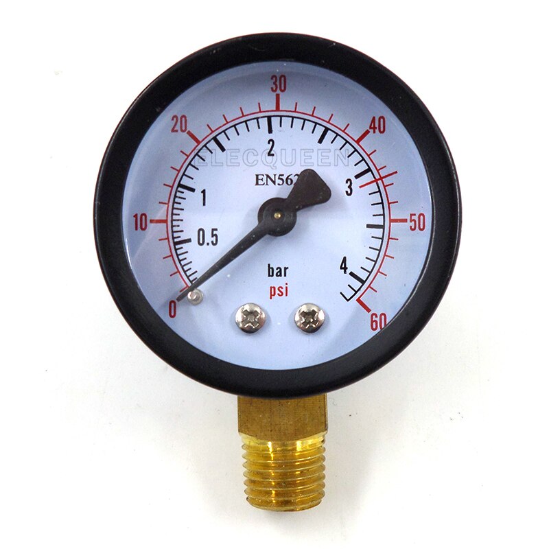 Co2 Regulator Gauge Replacement, 0-60psi / 0-3000 psi Co2 Pressure Gauge with 1/4"NPT Thread for Homebrew CGA320/W21.8 Regulator: 0-60 psi