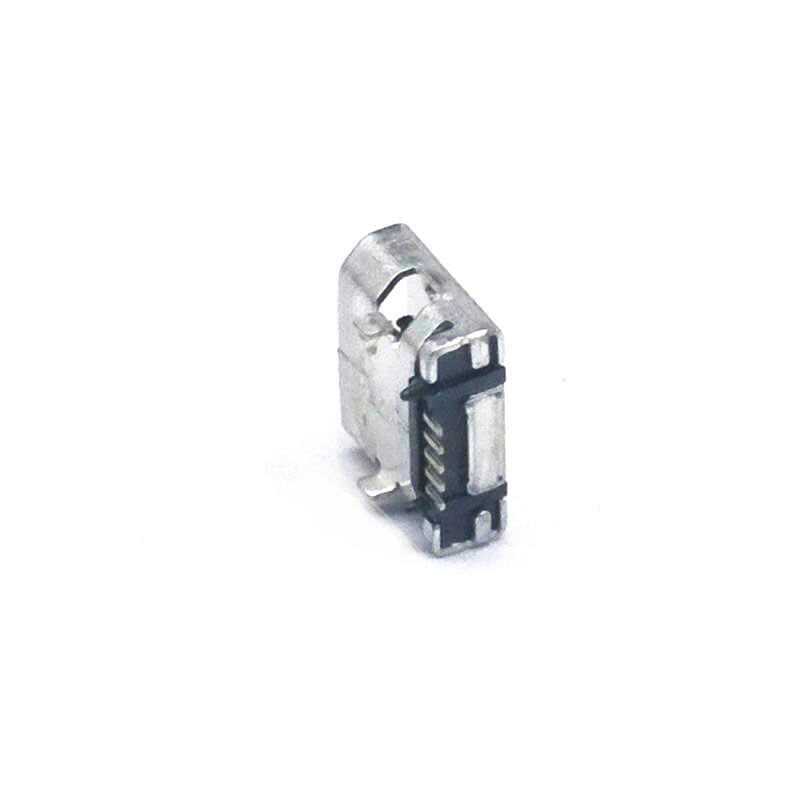 50 st/lot flat edge dip 5 pin typ b micro usb kontakt hona flat port jack tail socket för samsung lenovo huawei zte ect