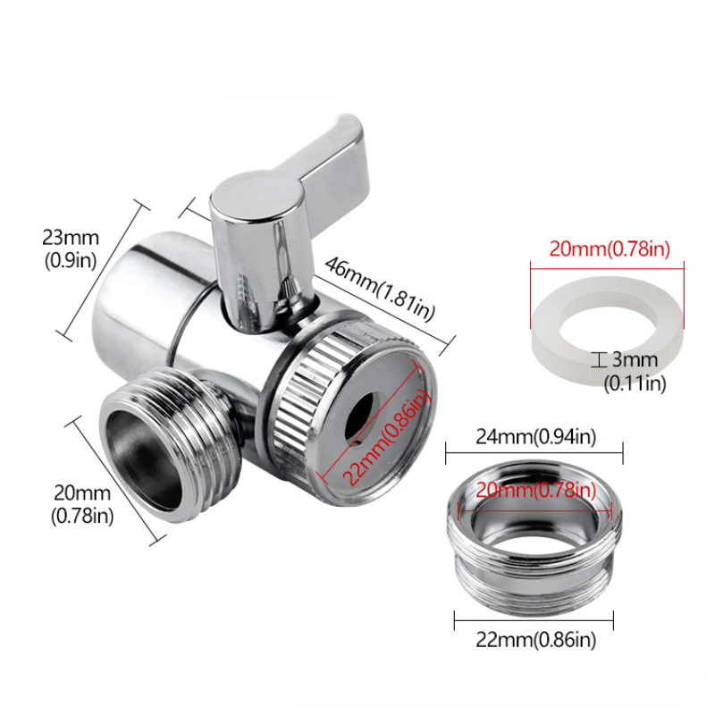 Universele Kraan Adapter Splitter Omschakelklep Waterkraan Connector voor Aanrecht Douche Badkamer Wc Accessoires