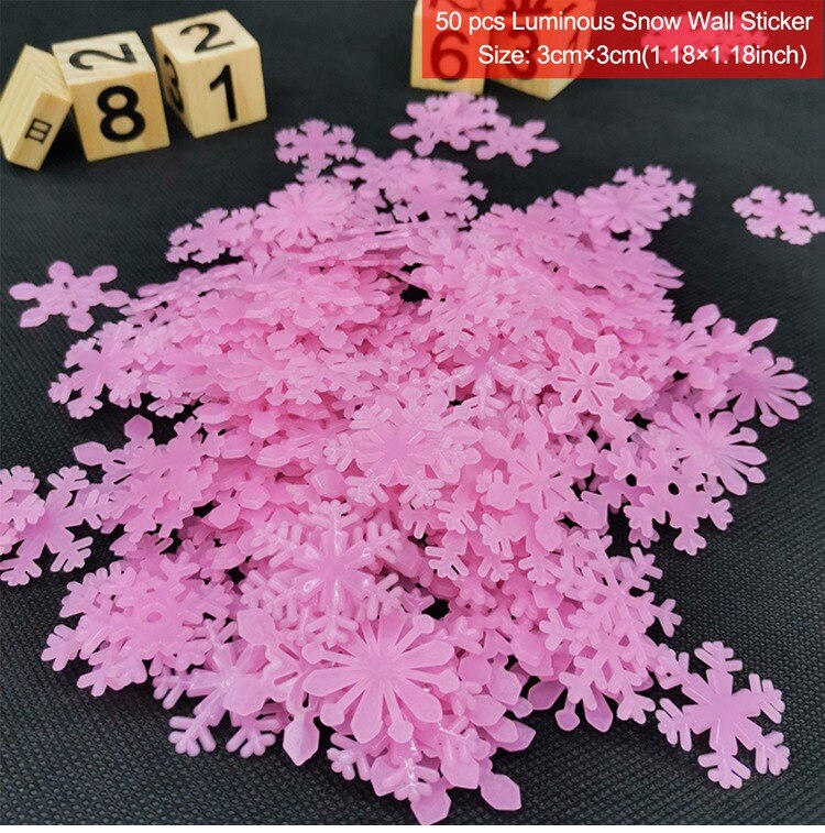 Frigg 3D Schneeflocke Leucht Zauberstab Aufkleber Weihnachten Dekoration freundlicher Für Hause Fluoreszierende Leuchtenden PVC Zauberstab Aufkleber in dunkel glühen: Rosa