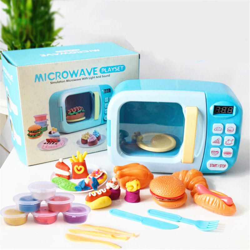 Forno a microonde Cucina Giocare impostato con Giochi Di Imitazione Cibo Finto-grande per i più piccoli di Età Compresa Tra 3 e più vecchio-educativi di Potenza Della Batteria