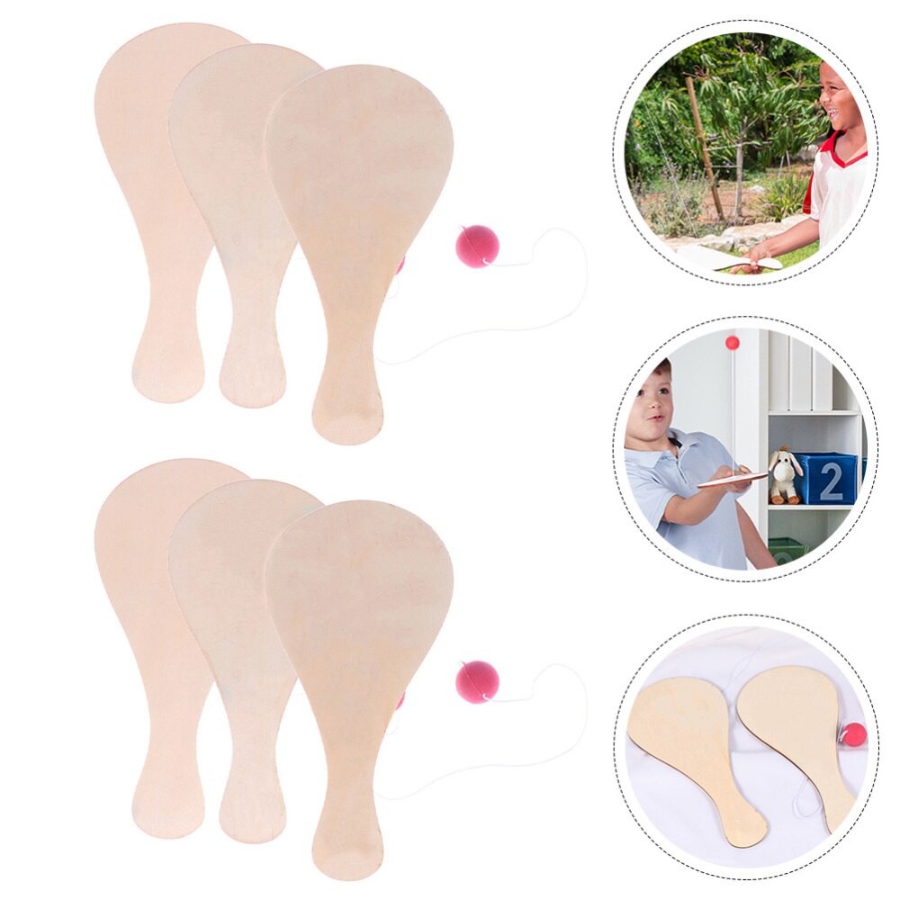 6pcs Wooden Kid's Art Painting Paddle DIY Kids Children Art Doodle Paddle