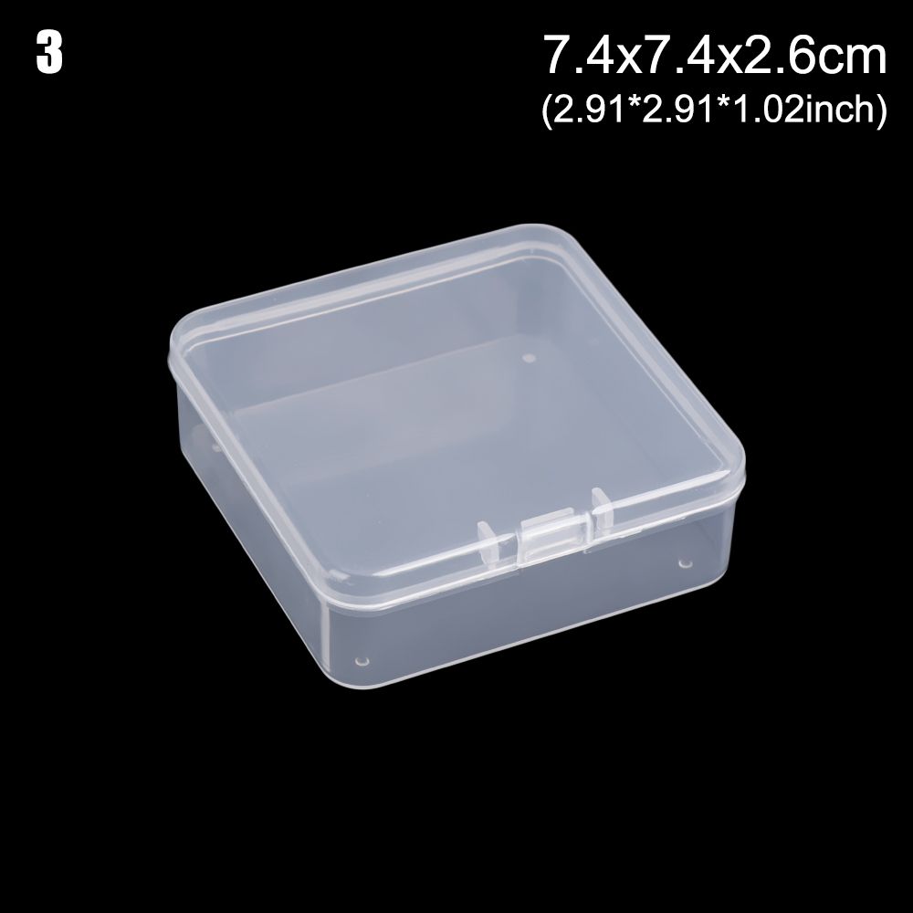 Caja pequeña de plástico transparente con tapa, contenedor de colección, caja de almacenamiento, , 1 ud.: Blanco
