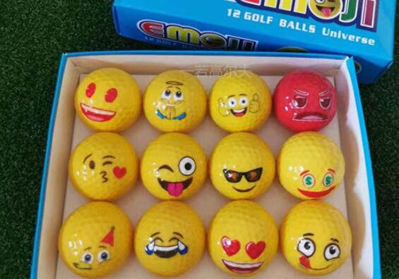 Pelota de Golf con cara sonriente de dibujos animados, doble capa, práctica: Default Title