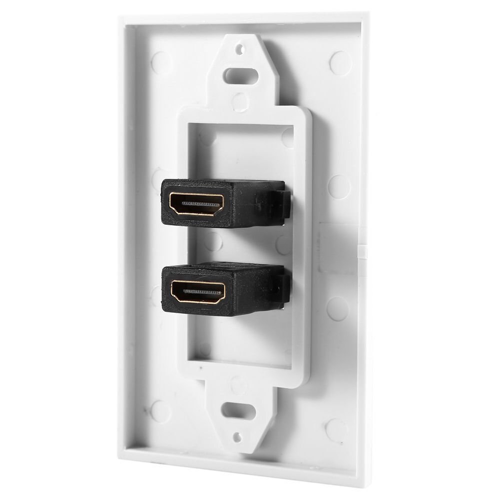 HDMI 2-Ports Wall Face Plate Panel Outlet 1080p Cover Coupler Socket