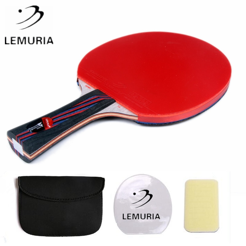 Lemuria karbonfiber 7.6 karbon 13 lag 7.6 wrb cr senior blå svamp bordtennisracketer dobbelt ansikt kviser-i gummier