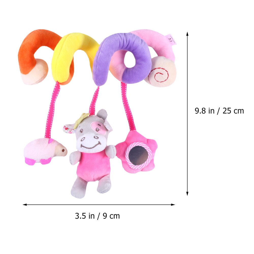 1PC Multifunktions Art Baby Krippe Bett Kinderwagen Hängen Rasseln Spirale Kinderwagen Auto Sitz Spielzeug mit Klingeln Glocke (Kuh stil)