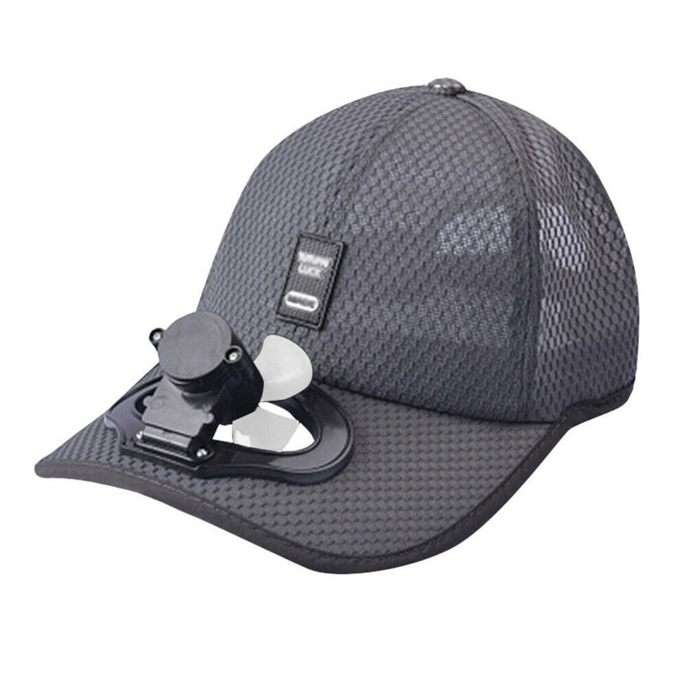 Zomer Fan Cooling Baseball Cap Hoed Usb Opladen Ademend Schaduw Zonnebrandcrème Hoed Vereist Vissen Zomer Sport Outdoor: dark gray