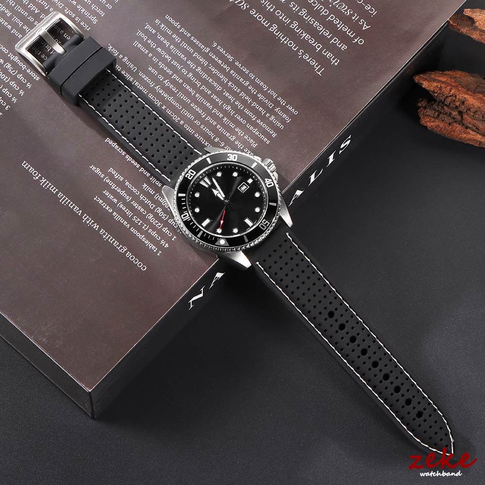 Bracelet de montre en caoutchouc de Silicone souple, 20mm 22mm 24mm, pour hommes et femmes, Sport, étanche, respirant, solide, mat, boucle
