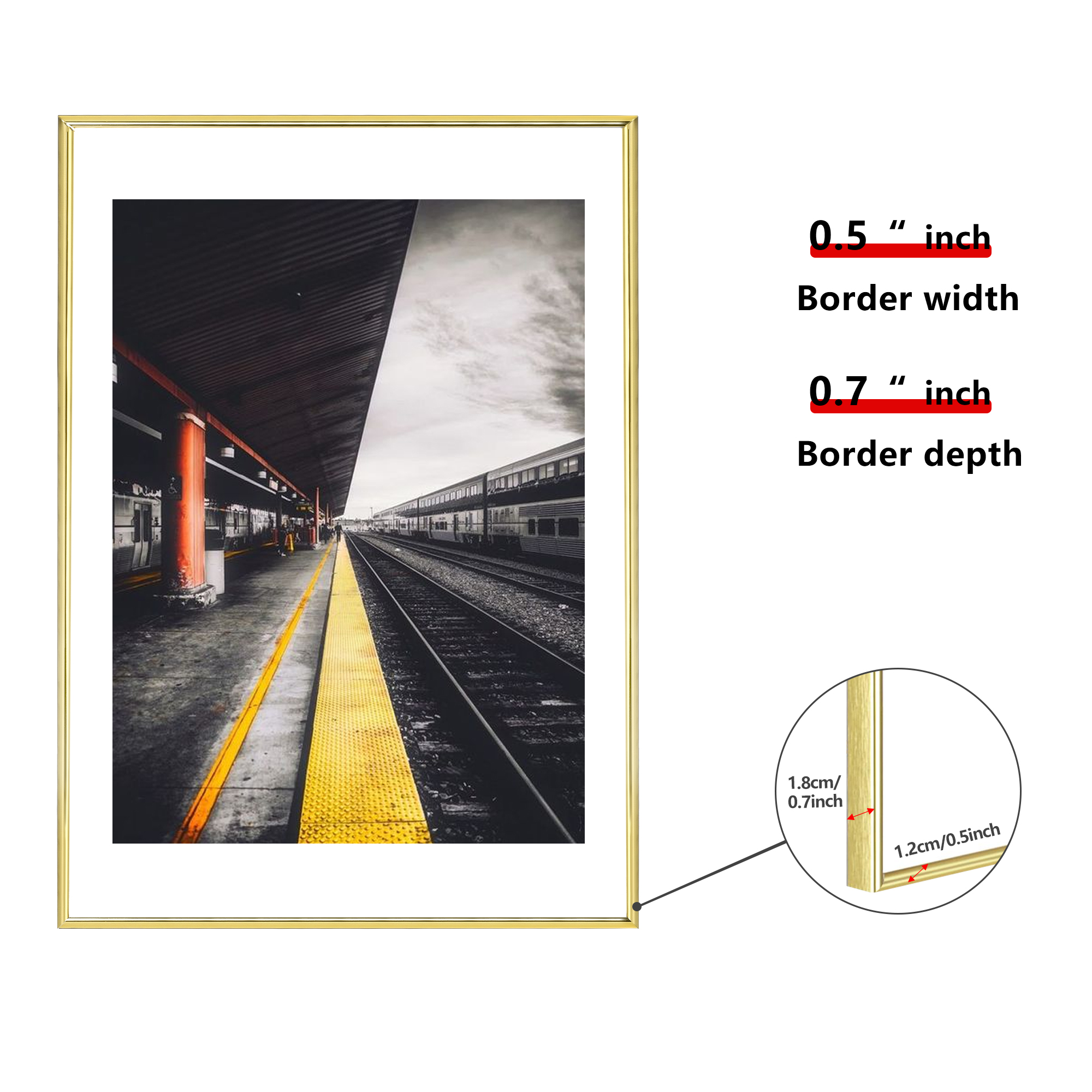 1pc Foto rahmen, golden, 12x18 Zoll, Bilderrahmen für Zauberstab-und Tisch Anzeige, für Schreibtisch-Kunst dekor, für Geburtstags feier dekor