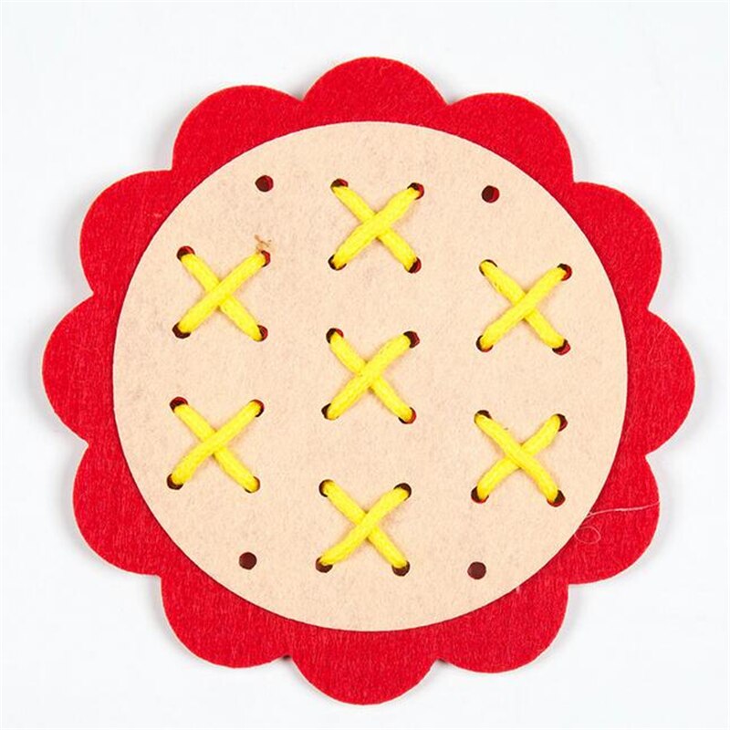 Hand Zipper Button Teaching Kindergarten Manual Diy Weave Cloth Early Learning Education Toys Montessori Teaching Aids Math Toys: RED