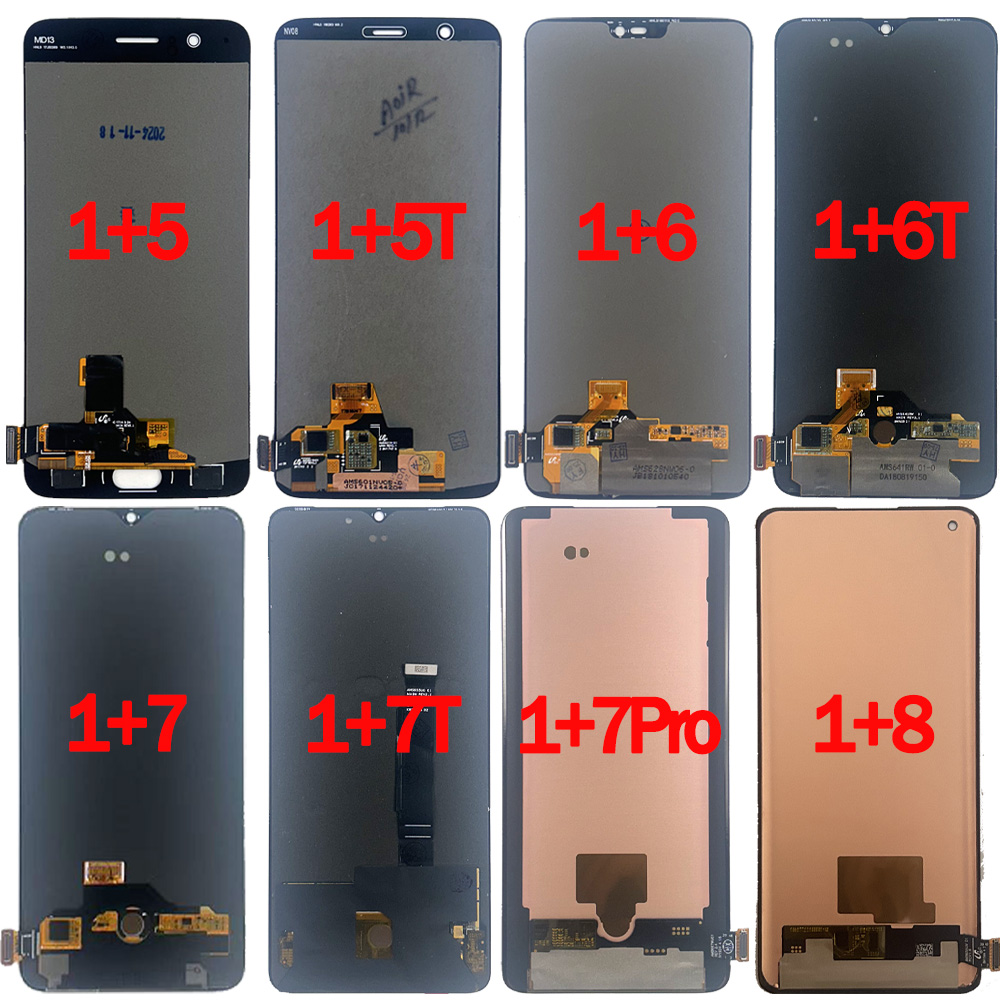 AMOLED Display For Oneplus 5 5T 6 6T 7 7T 7Pro 8 8T 9 9R 9RT 10R 10T 10Pro LCD Display Touch Screen Digitizer Replacement