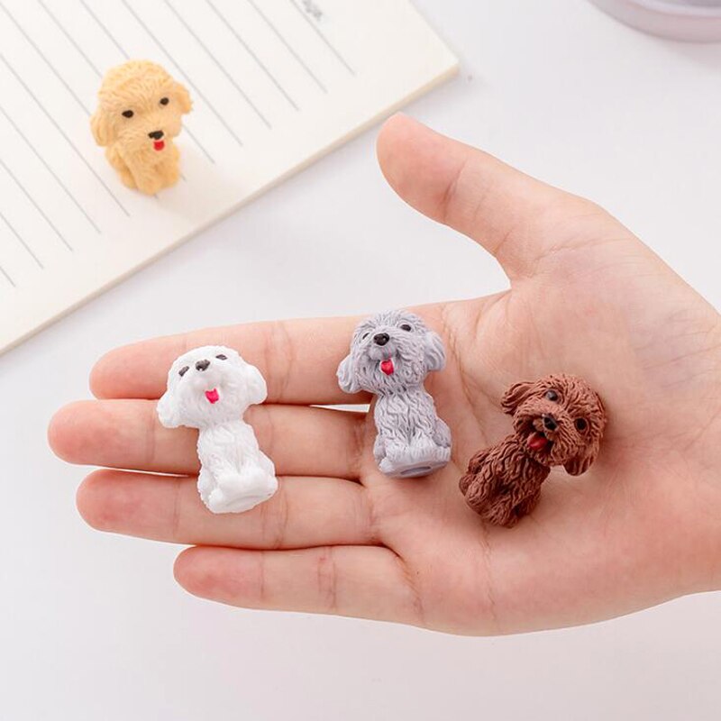 Nette Karikatur Teddy hund bleistift radiergummi Kreative Teddy Hund Schüler Bleistift Schreiben Zeichnung Korrektur Radiergummi Art Bleistift kappe