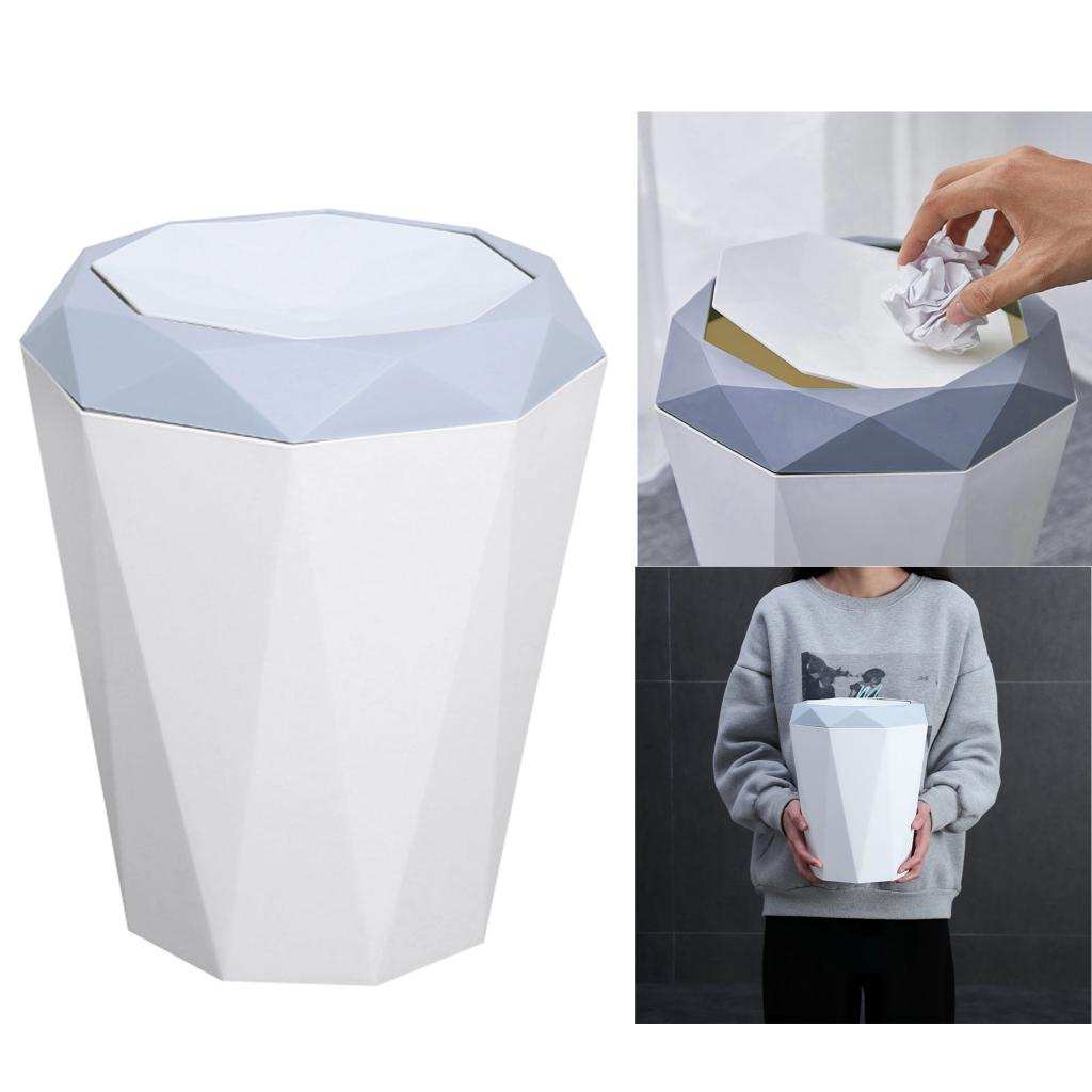 Modern Simple Home Rubbish Bin Trash Can Plastic Waste Rubbish Garbage Bin Wastebasket Trash Can Office Living Room