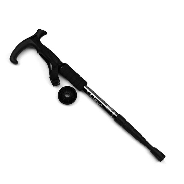 Anti Shock Trekking Pole Ultralight Wandelstokken Verstelbare Wandelen Canes Telescopische Kruk 4 Sectie Verstelbare Camping Gereedschap: Black