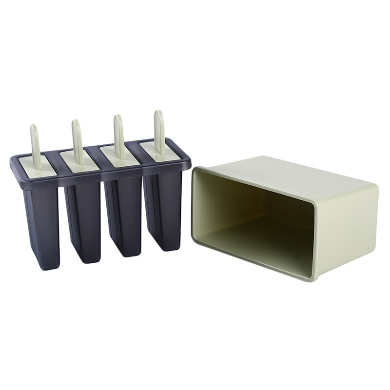 Popsicle Molds 4 Cells Frozen Pop Moulds DIY Juices Purees Yogurt Pudding Ice Cream Maker Plastic Durable Lids Frozen Snack Tool