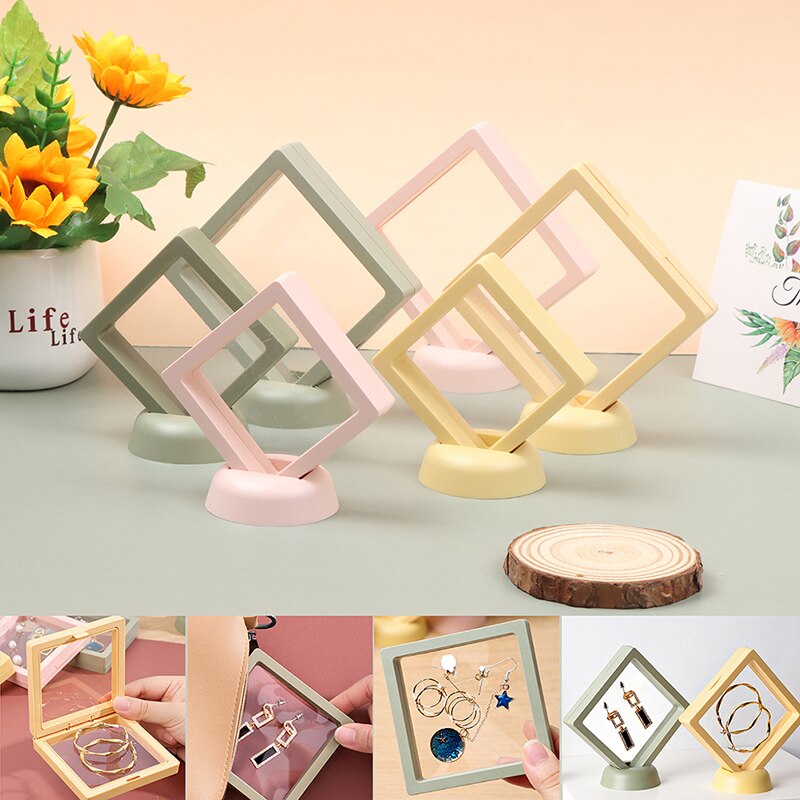 Cadre photo flottant 3D, boîte d&#39;ombre, présentoir de bijoux, support de bague et pendentif, protéger les bijoux, étui de présentation en pierre