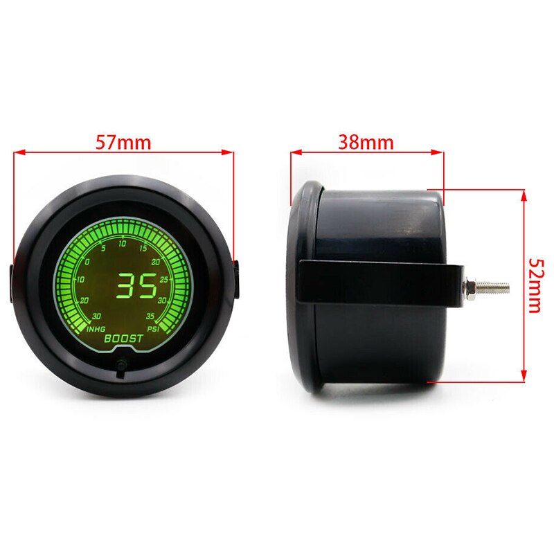 2Inch 52Mm Universele Auto Evo Boost Gauge Lcd 7 Kleuren Psi Turbo Boost Gauge Meter