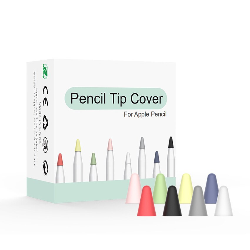 Punta de reemplazo de silicona silenciosa, 8 piezas, cubierta de piel para Apple Pencil de primera generación, Stylus Pen Tip Cover: Mix Color