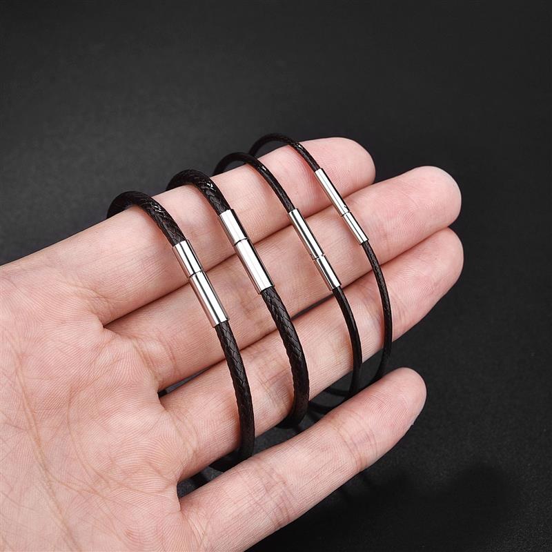 Jiayiqi pulseras de cordón encerado de cuero hechas a mano pulsera y brazaletes de cuerda de la suerte para mujeres y hombres pulseras de hilo de cordón de cera