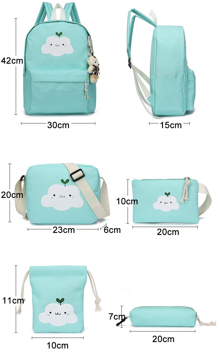 5 Stck einstellen Rucksack Mädchen Leinwand Rucksäcke lässig freundlicher Schule Taschen Damen Rucksack für Jugendliche Mädchen Schule Taschen