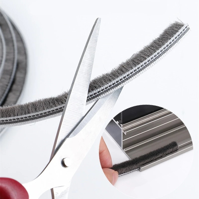 1/5/10M Brush Strip Self Adhesive Wind-proof Home Door Window Sealing Strip Draught Excluder Brush Weather Strip Seal Tape Strip