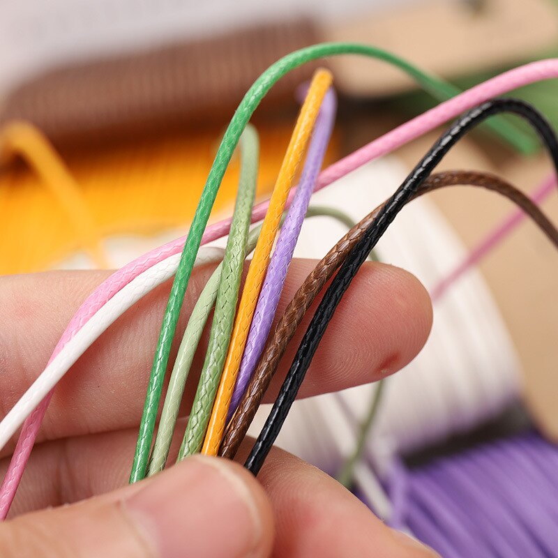 10m 1,5mm encerado hilo de poliéster cable Multi-Color Lino cadena cordón macramé cable del hilo de rosca para pulseras llaveros de hacer