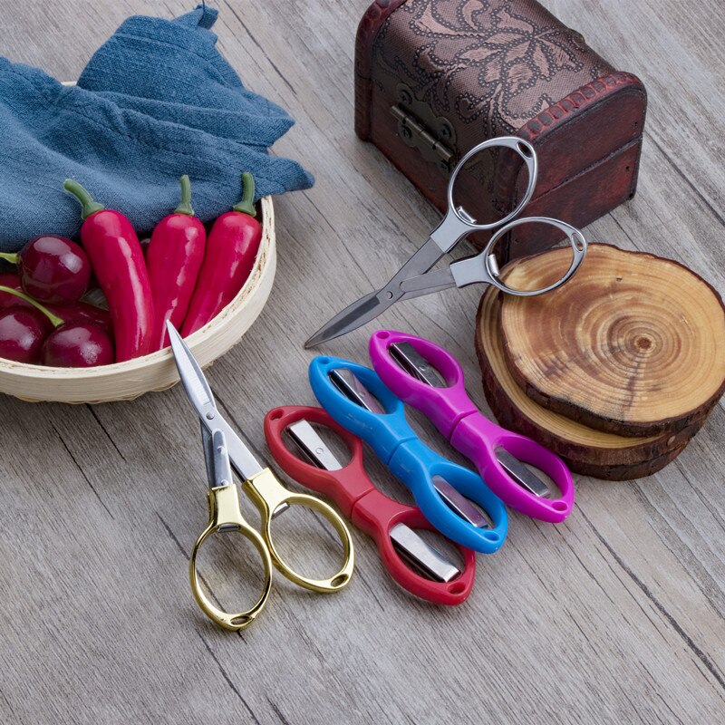 Ciseaux Zigzag pliables Vintage 5 couleurs, pour la couture, coupe de tissu, ciseaux artisanaux chauds, outils de broderie pour ciseaux de couture E