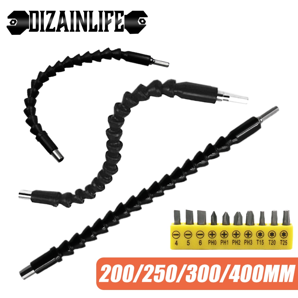 Flexible Shaft Drill Bit Extension Holder Link for Electronic Drill Hex Screwdriver Soft Shafts Driver Extend Rod Impact Tool