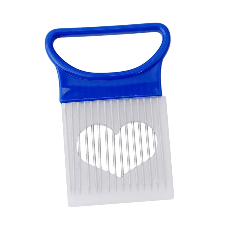Convenient Kitchen Helper Onion Tomato Holder Safe Fork Vegetables Slicer Cutter Mental Needle Guide Slicing Fruit Cutter Gadget