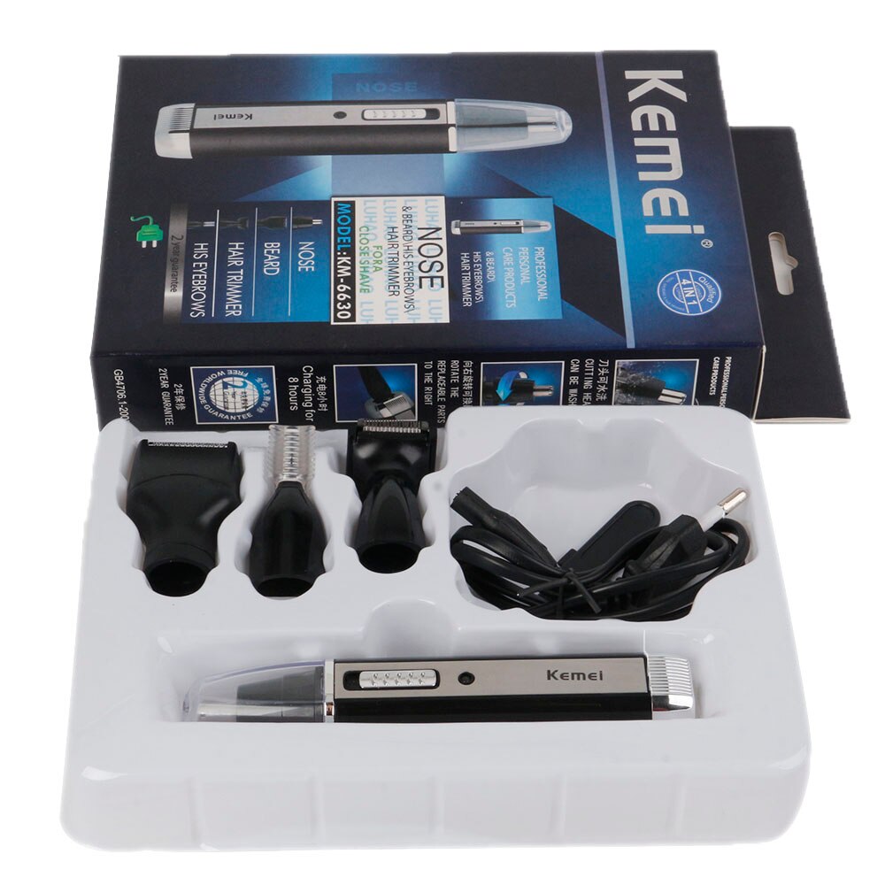 Kemei 6630 KM 6630 4 in 1 Nose Hair Beard Eyebrow Rechargeable Electric Trimmer Electric Nose Trimmer Ear Shaver Hair Cliper