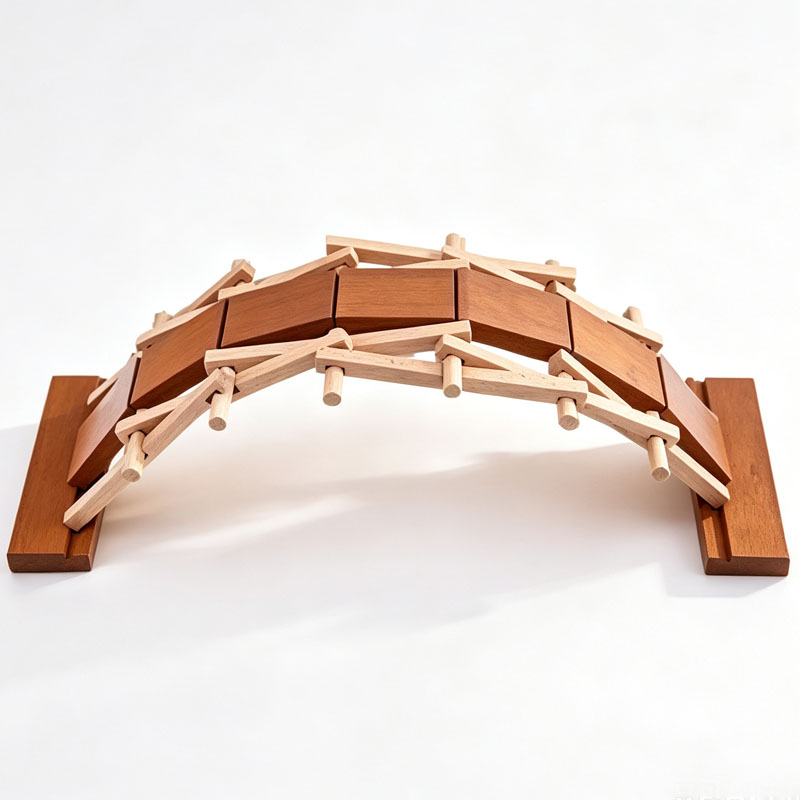 Houten boogbrug Ingenieursconstructie LuBan Breinbrekers Pen-en-gat vergrendelende bouwspeelgoed Creatieve ideeën