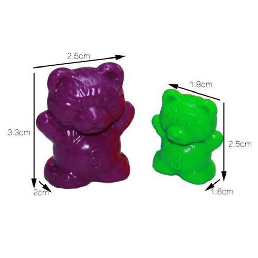60Pcs Colorful Bear Shape Counters Toy Counting Numbers Classroom Teaching Aids