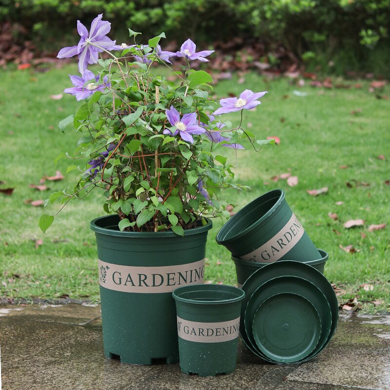 Maceta de resina de orquídeas para el hogar, cuenco grande con bandeja de plástico grueso para jardinería, galón de segunda generación