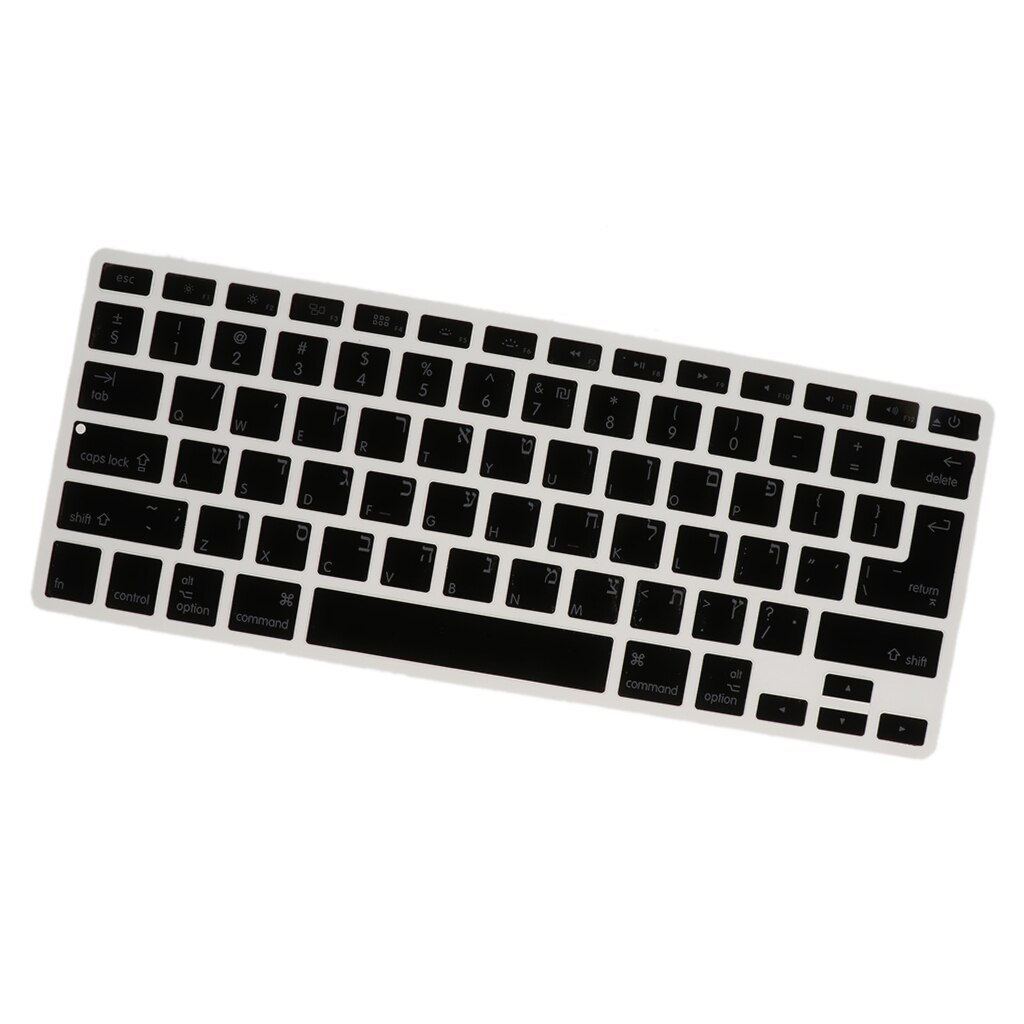Anti Dust Waterproof Soft-Touch Silicone Hebrew Language Keyboard Cover Keyboard Skin Protector for Macbook