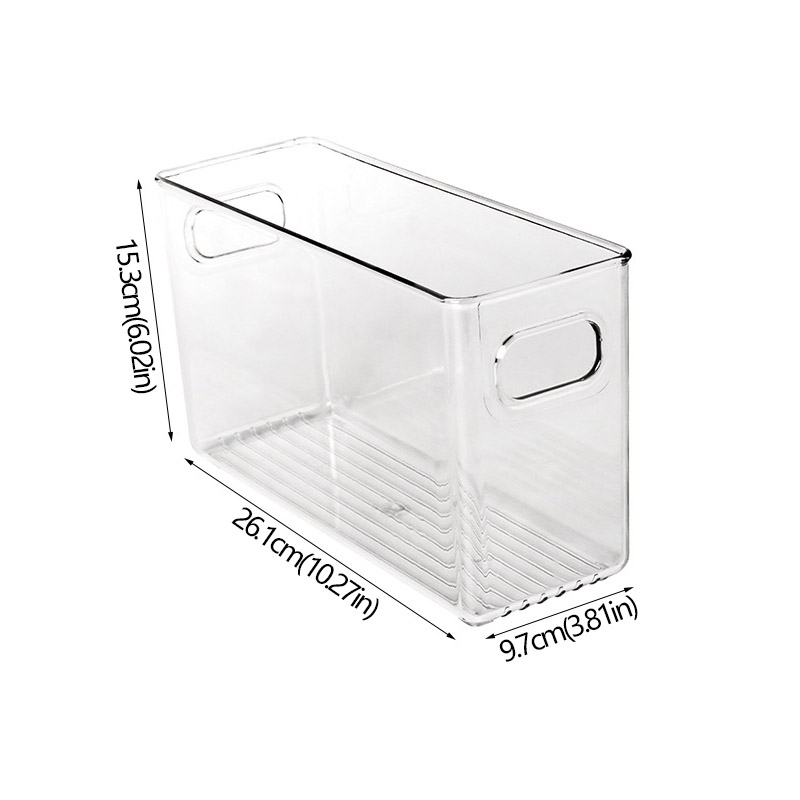 Kühlschrank-Organizer-Behälter, stapelbare Kühlschrank-Lebensmittel-Aufbewahrungsbox mit Griff, durchsichtiger Kunststoff, für Speisekammer, Gefrierschrank, Organizer-Werkzeug: Rot