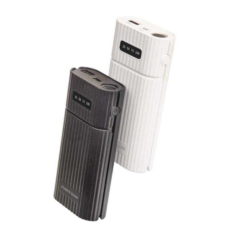 18650 21700 Batterij Power Bank Diy Case Met QC3.0 Usb + Type C Pd Output Batterij Shell Met Led zaklamp Diy Power Case