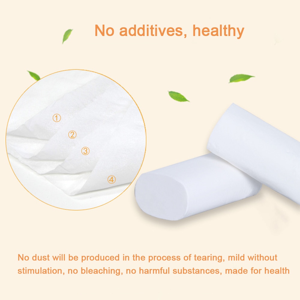 14 Rolls/Bag 4-layer Paper Tissue Soft Comfortable Raw Wood Pulp Toilet Paper Roll Paper Paper Towels for Home Bathroom Kitchen