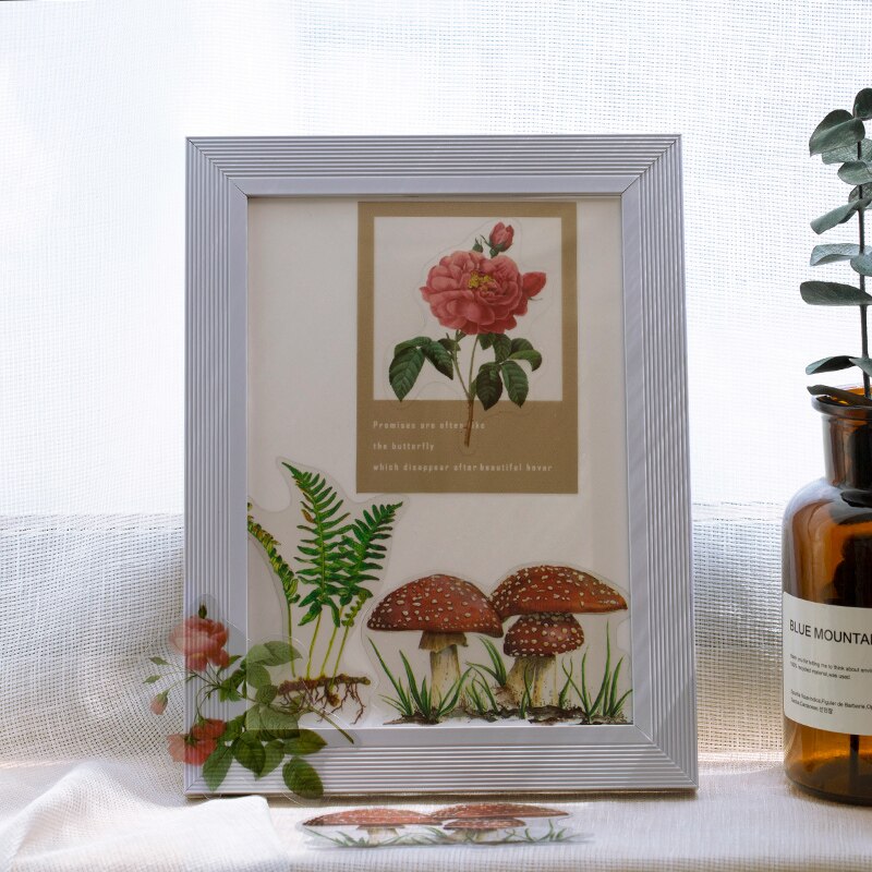 40Pcs Natuur Fotoboek Huisdier Grote Deco Stickers Plant Bloem Blad Transparante Kogel Journaling Accessoires Esthetische Stickers