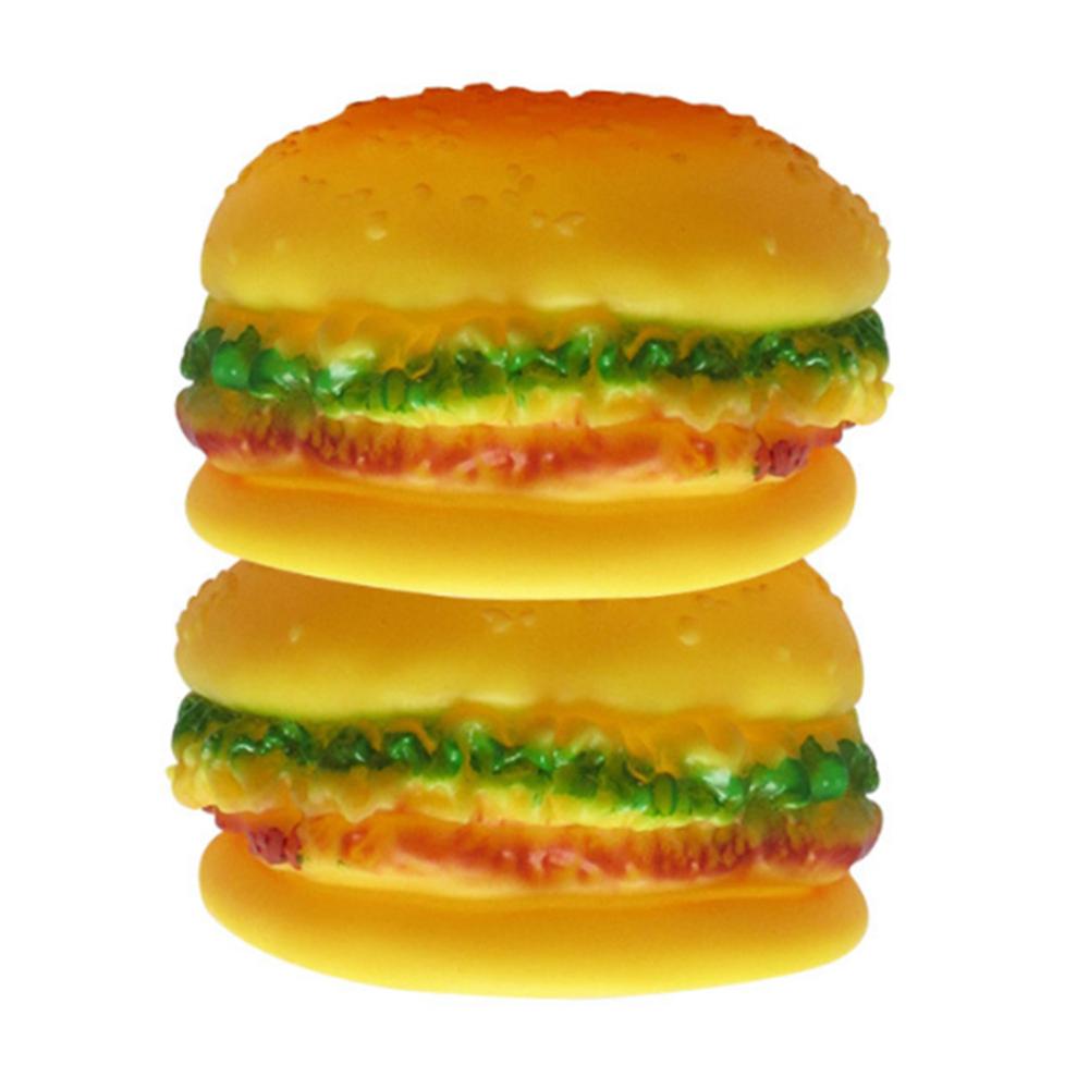 Funny Pets Dog Puppy Cat Ball Hamburger Lobster Toy Rubber Chew Sound Dogs Play Fetching Squeak Toys Pet Supplies