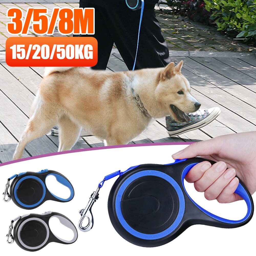 Laisse rétractable pour grands chiens, automatique, Flexible, en Nylon, corde de Traction longue et forte, extensible, fournitures pour animaux de compagnie