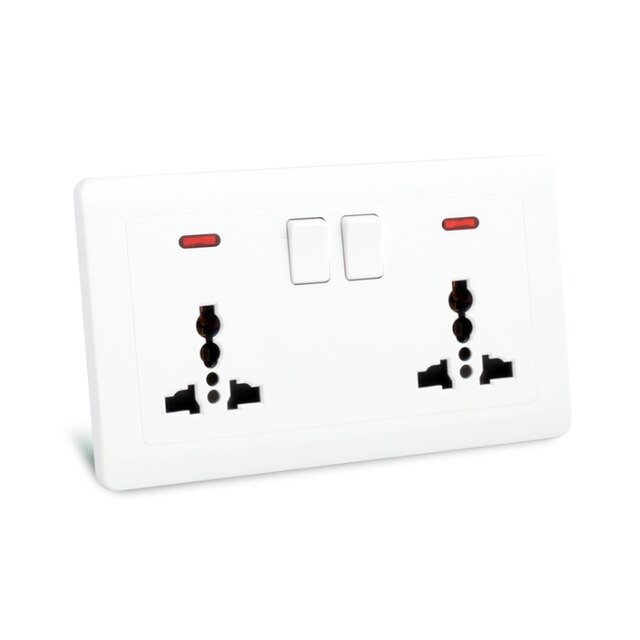 USB Power Socket, Many style Panel, Bedroom socket,AC110V-250V 13A Wall Embedded, Double usb Universal/UK/IN Standard Outlet: 2Universal switch