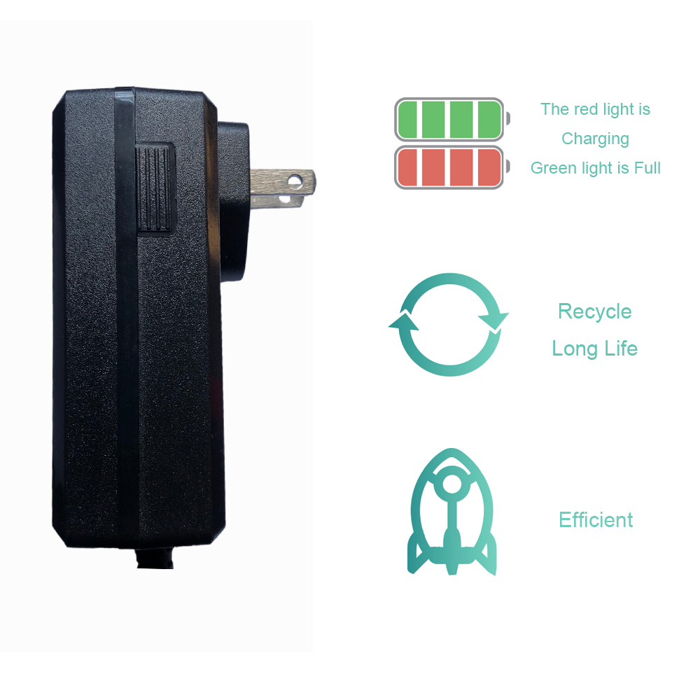 24V1A EU US Plug Universele 24V 1000MA Kinderen Elektrische rit op babyauto Batterijlader Adapter Rond gat met indicatielampje: YELLOW
