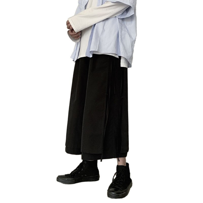 Zomer wijde broek heren effen casual broek heren streetwear wilde hiphop losse rechte broek heren m -2xl