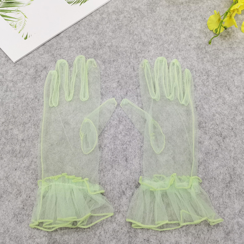 Gloves for Women Dress Sheer Mesh Gloves Sexy Thin Elbow Long Gloves Wedding Full Finger Anti-UV Cycling Driving Mittens