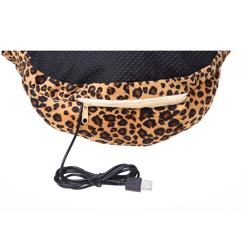 1 x léopard chat-Pad USB chauffé pantoufle chauffe-pied ordinateur portable --- couleur aléatoire