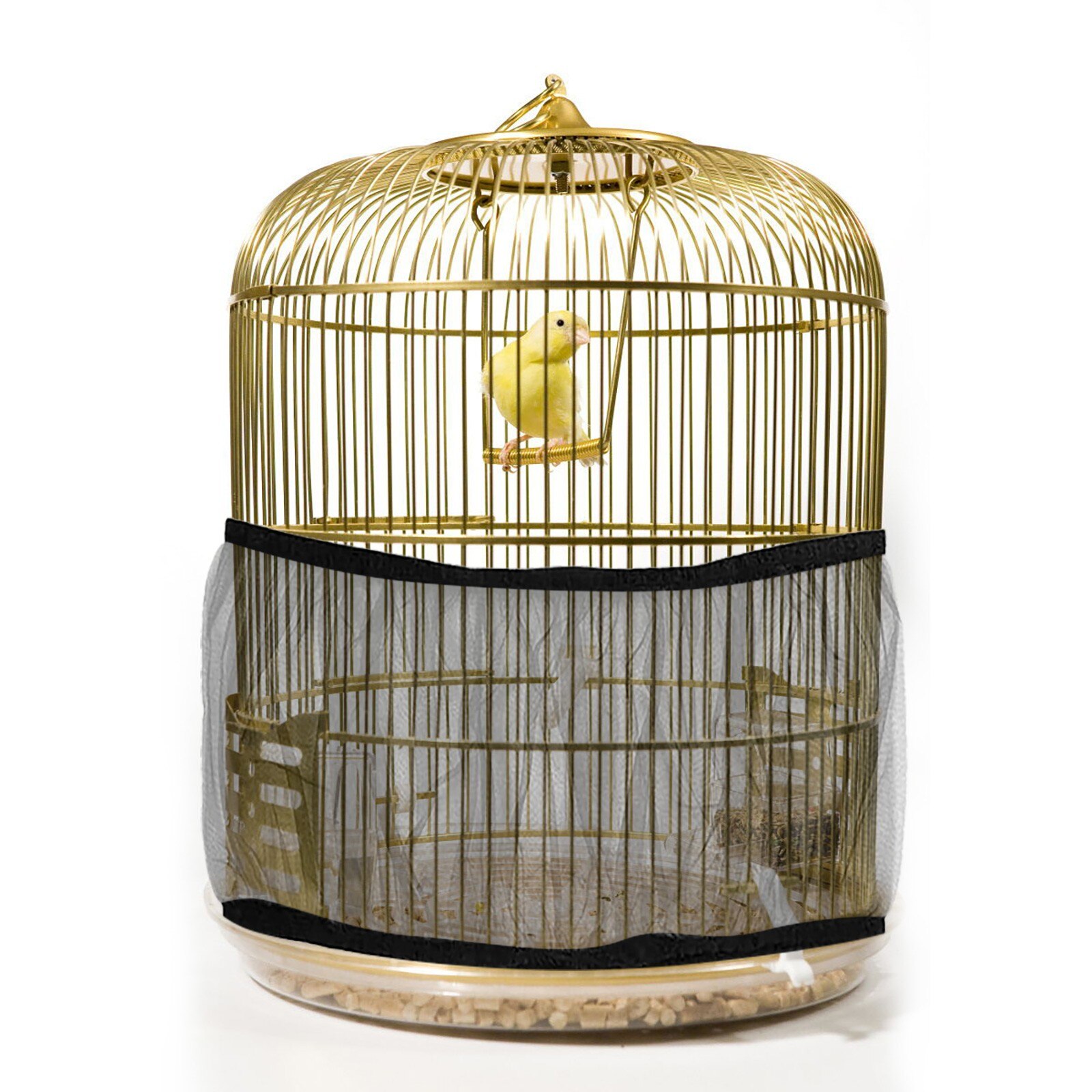 25# Receptor Guard Nylon Mesh Bird Parrot Cover Soft Easy Cleaning Nylon Airy Fabric Mesh Bird Cage Cover Seed Catcher Guard