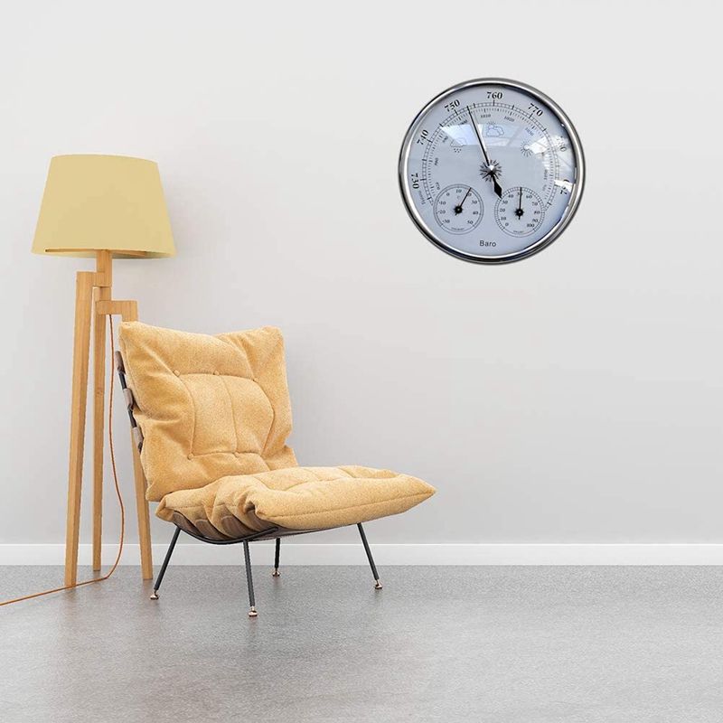 Wall Mounted Household Barometer Thermometer,Hanging Hygrometer Weather Station